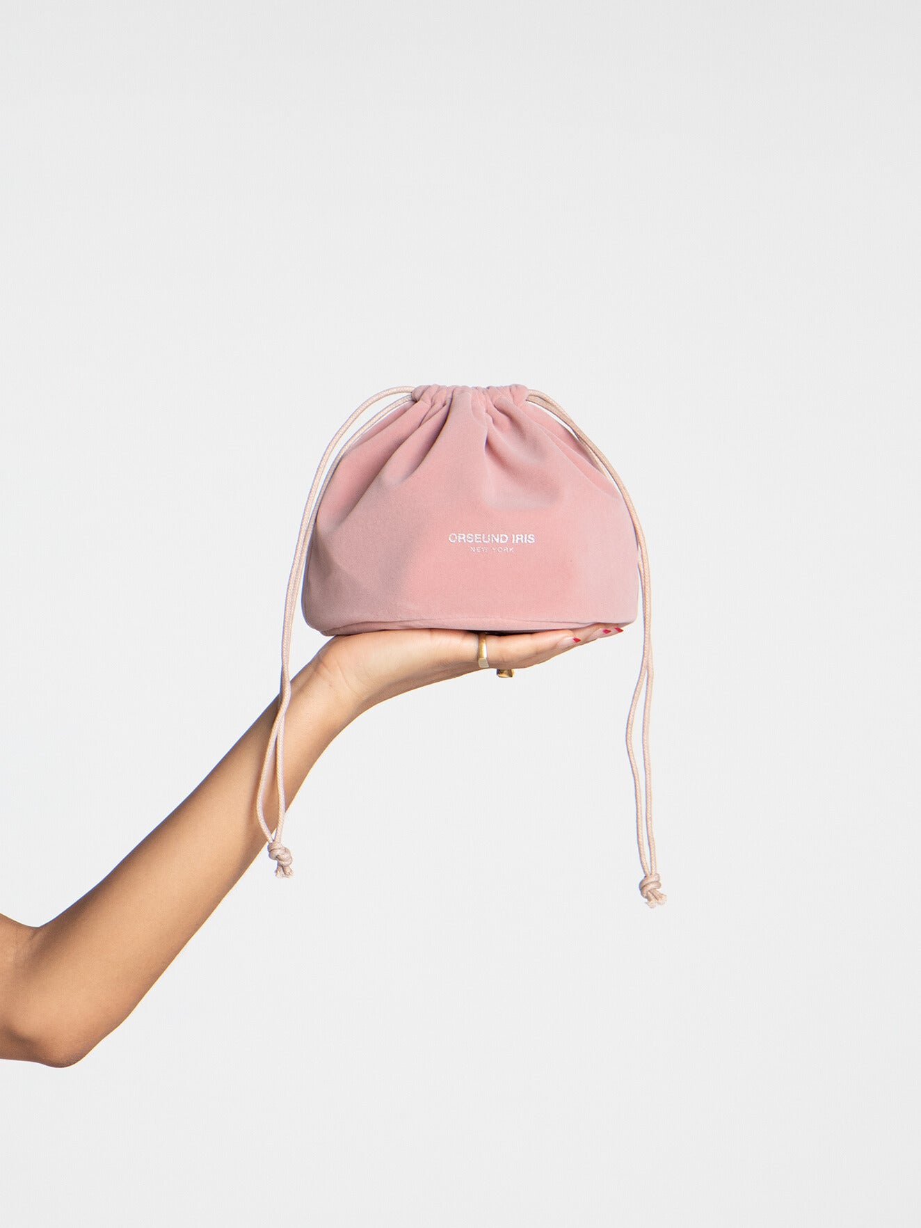 Petit sac à poussière en velours Signature