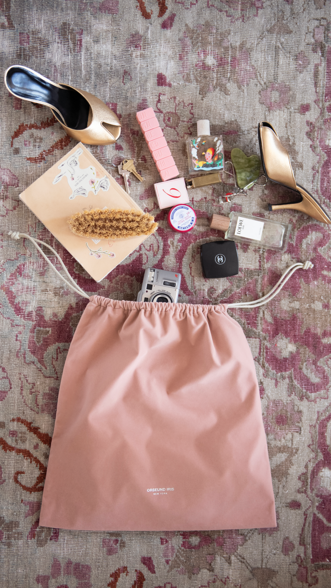 Grand sac à poussière en velours Signature