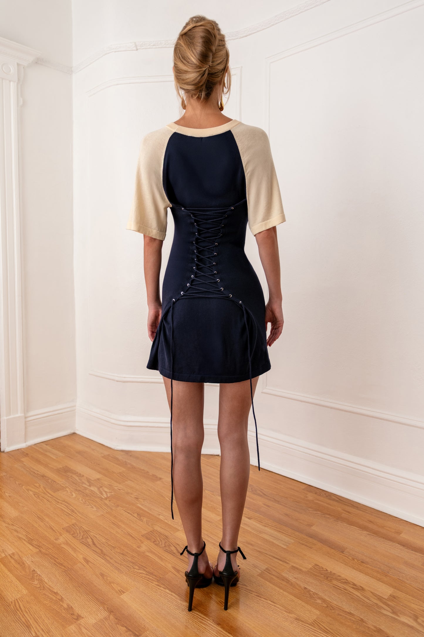 Off-Season Knitted Raglan Mini Dress