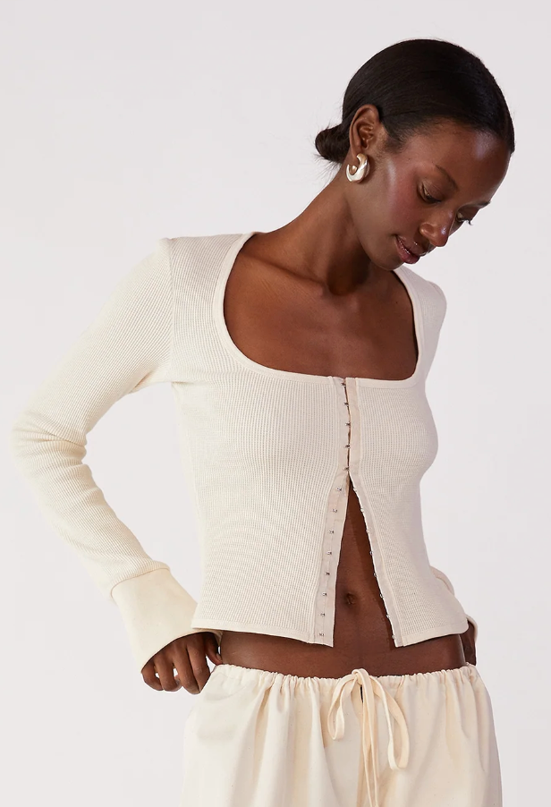 Waffle Knit Top