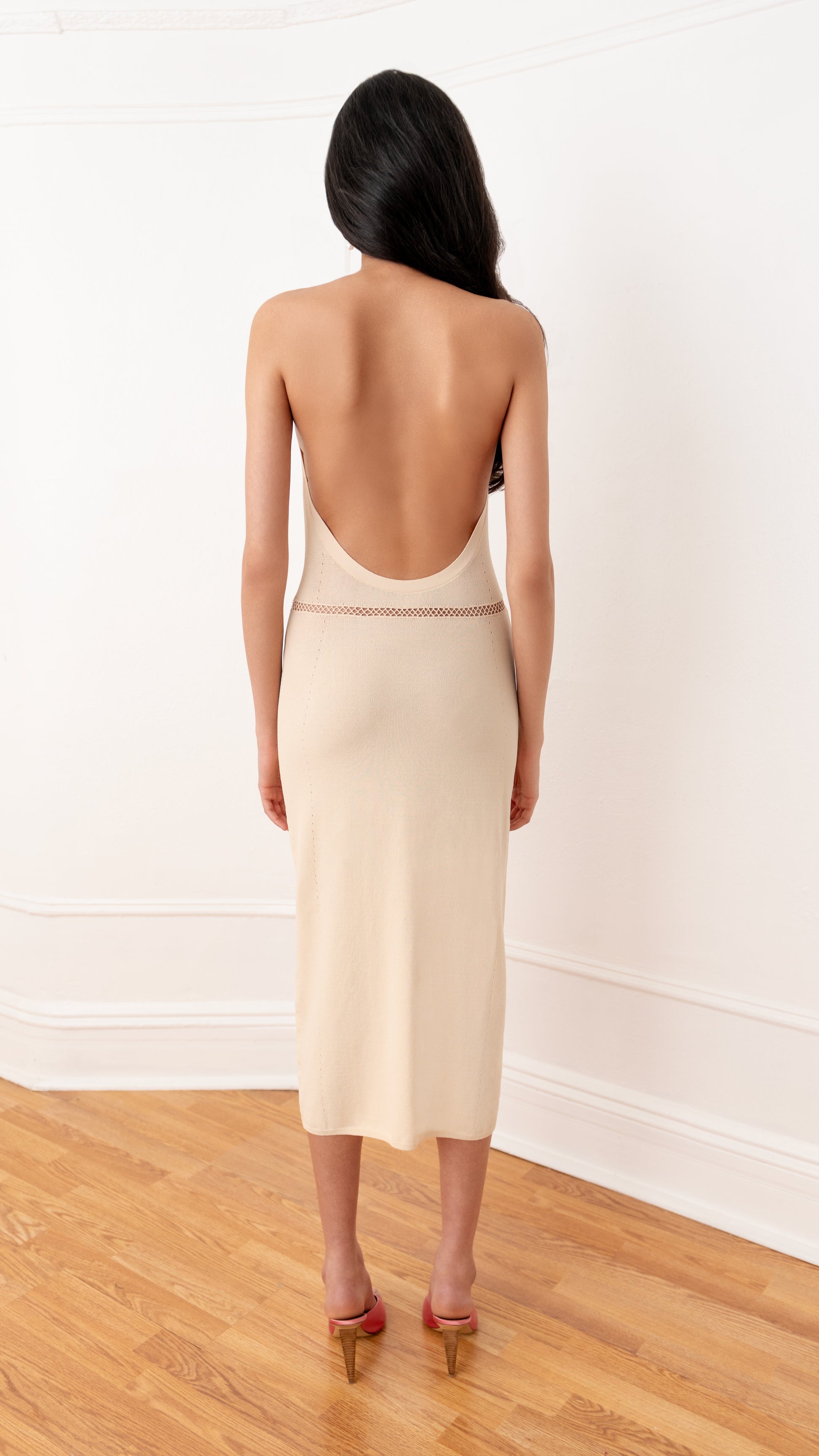 La Bohemia Knit Halter Dress S / Antique Cream La Bohemia Knit Halter Dress S / Antique Cream