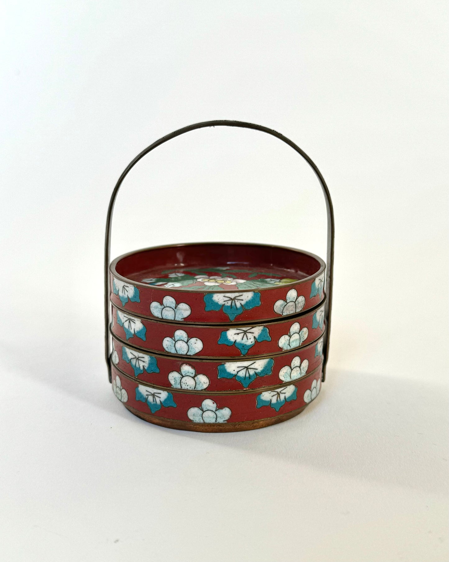 Antique Cloisonné Coaster Set