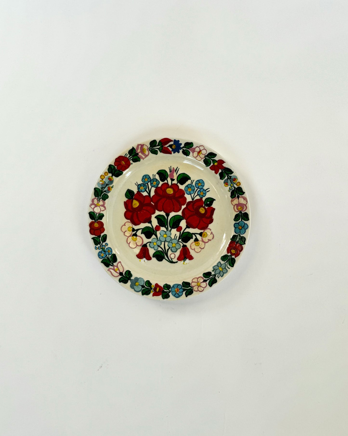 Small Floral Antique Clay Plate