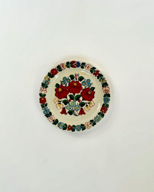 Small Floral Antique Clay Plate