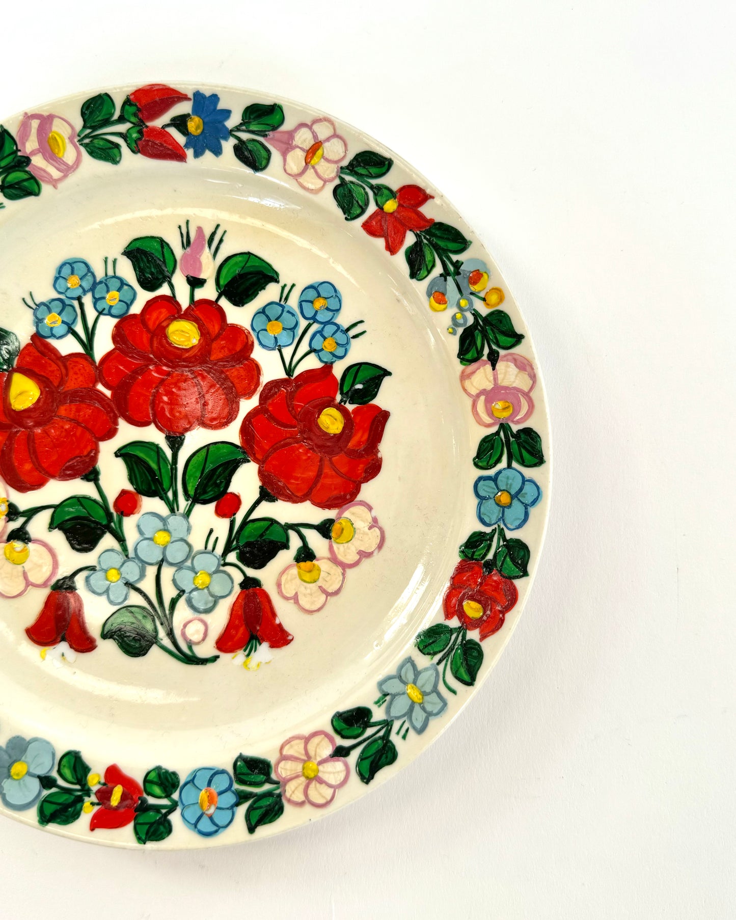 Small Floral Antique Clay Plate