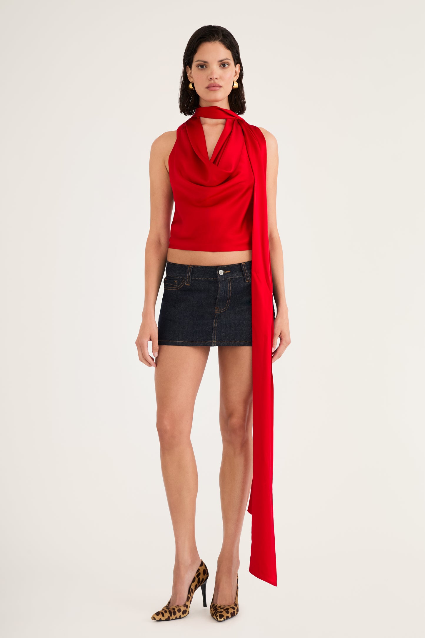 Cowl Neck Halter Top