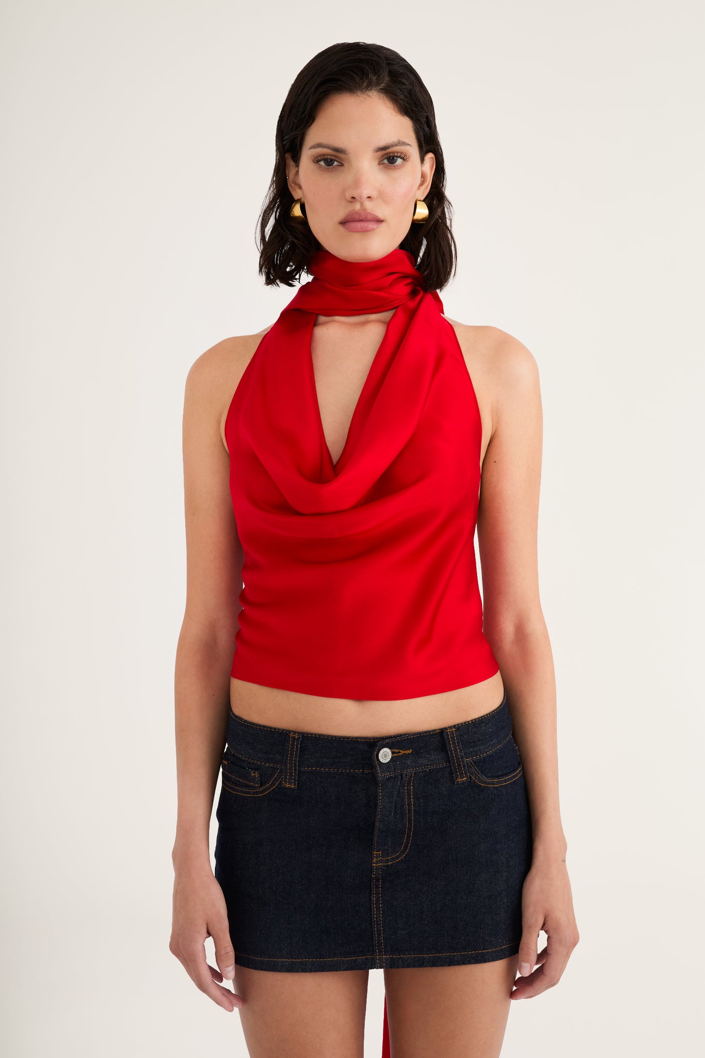 Cowl Neck Halter Top