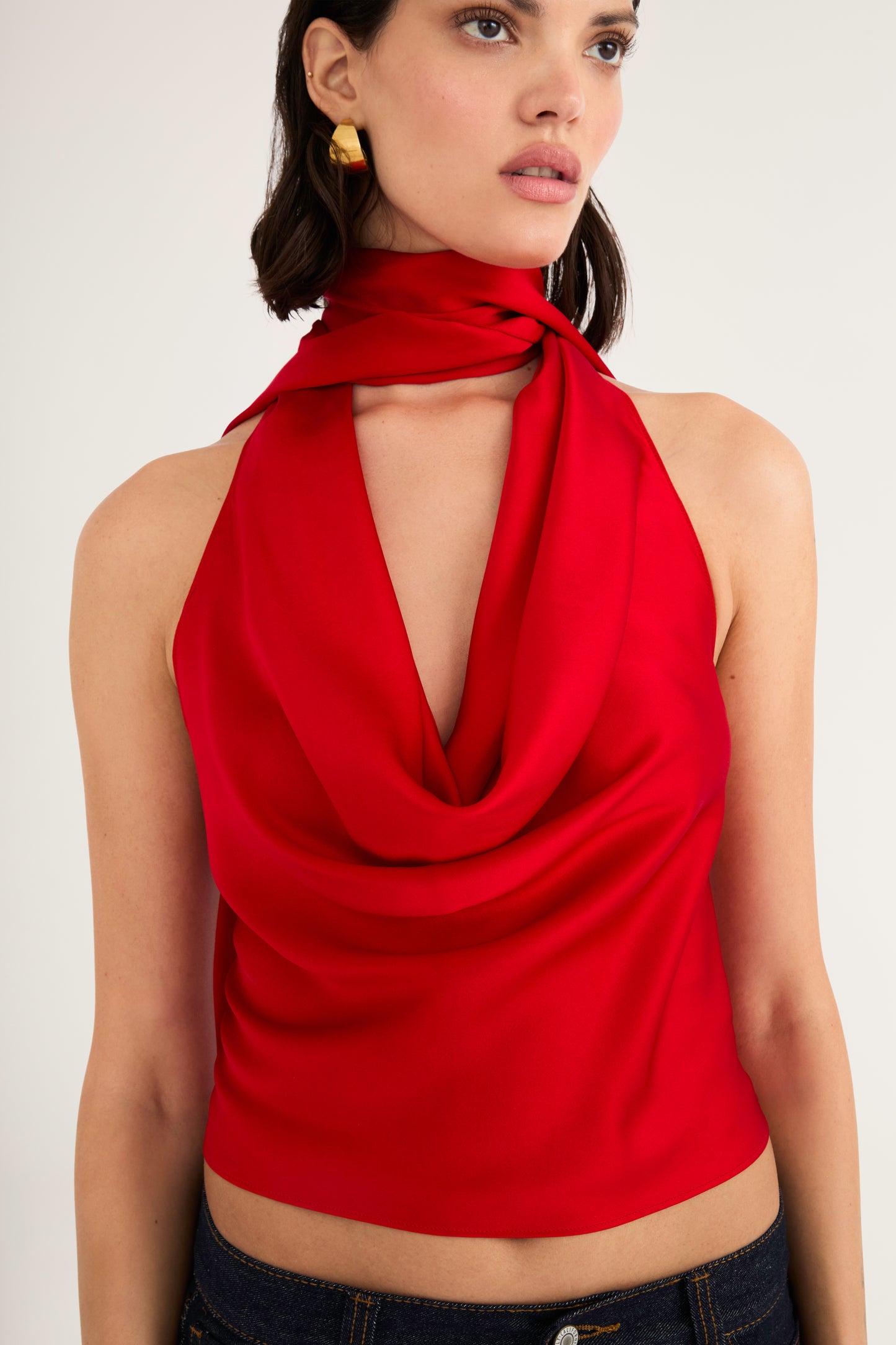 Cowl Neck Halter Top