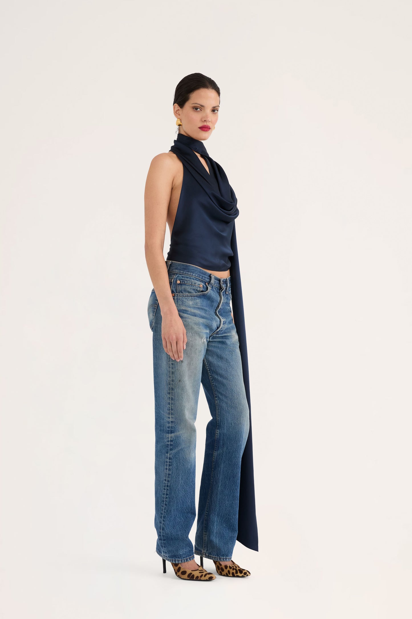 Cowl Neck Halter Top