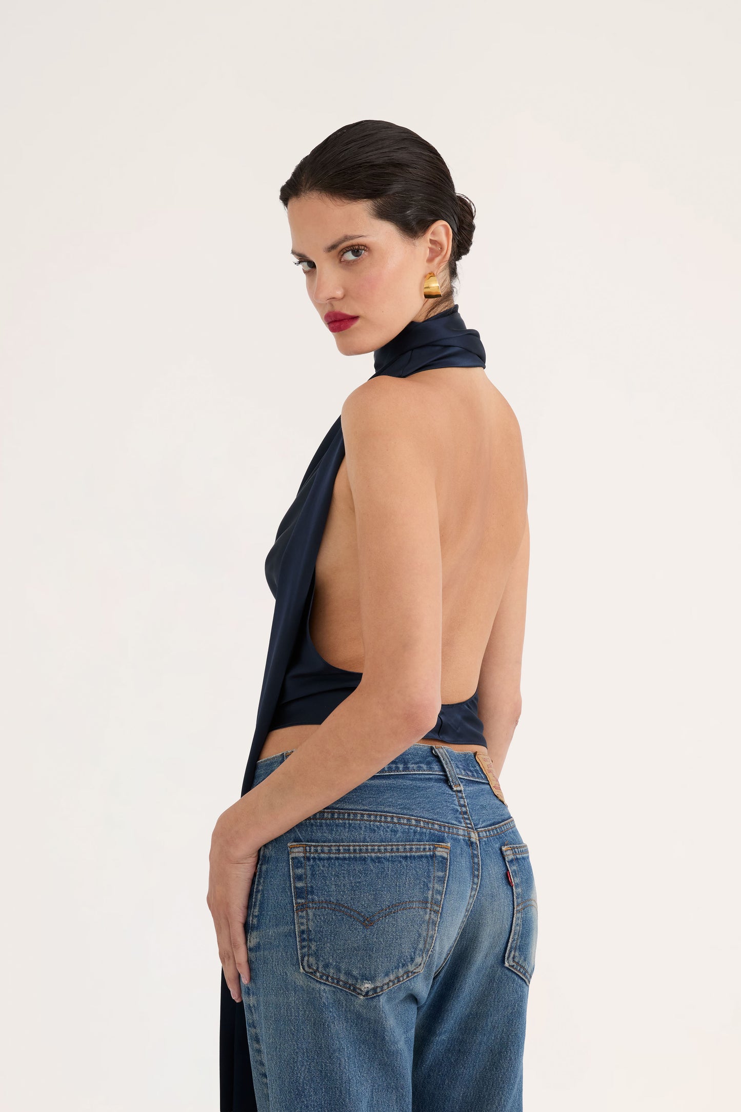 Cowl Neck Halter Top