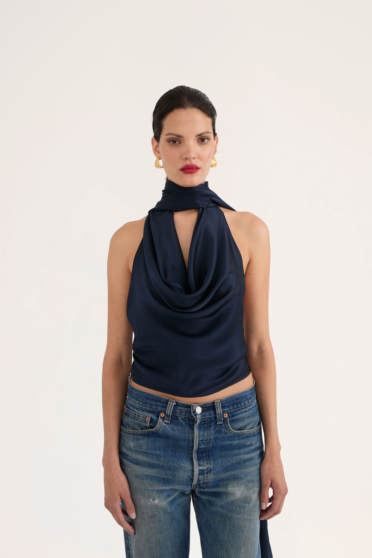 Cowl Neck Halter Top