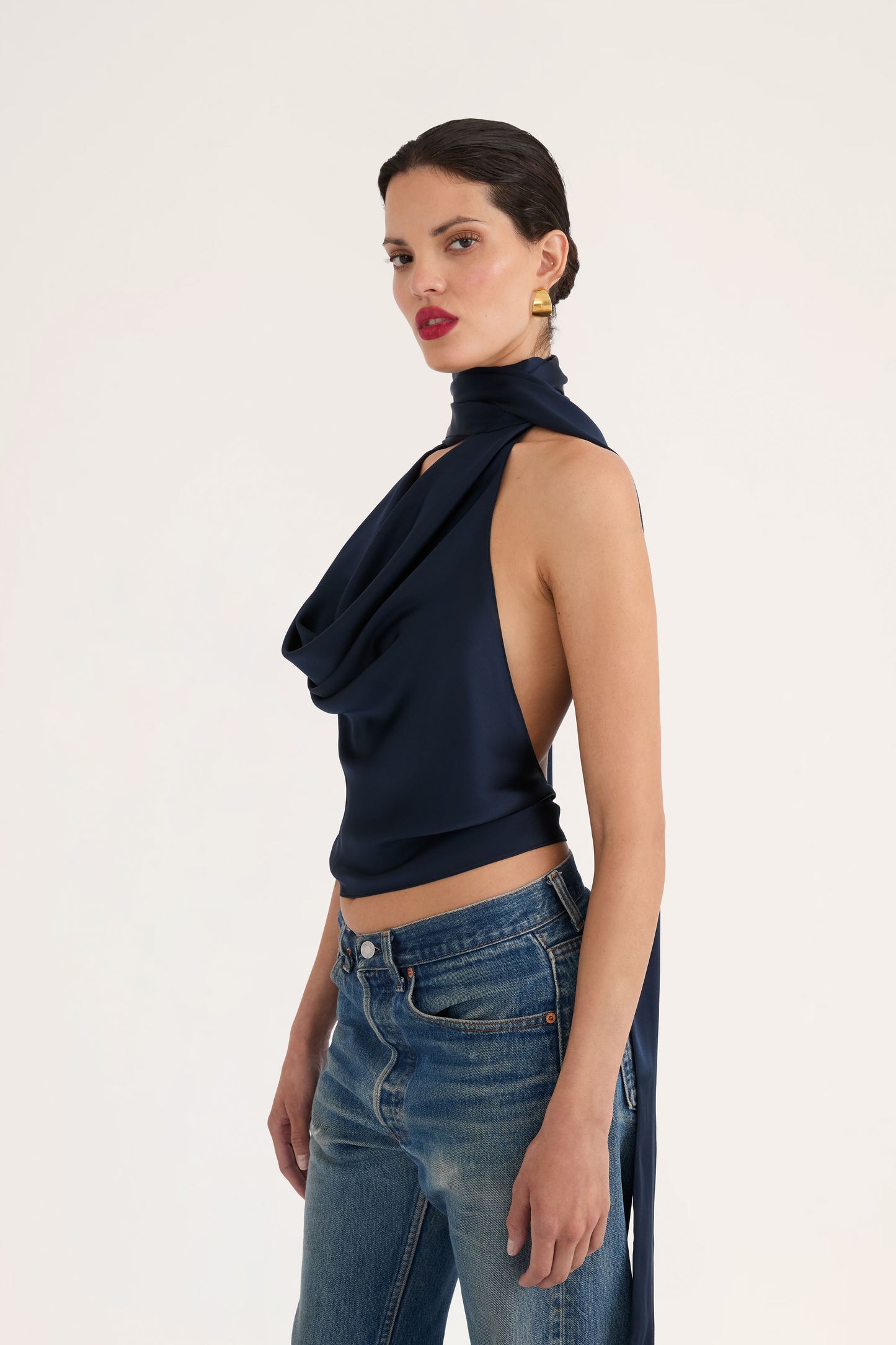 Cowl Neck Halter Top