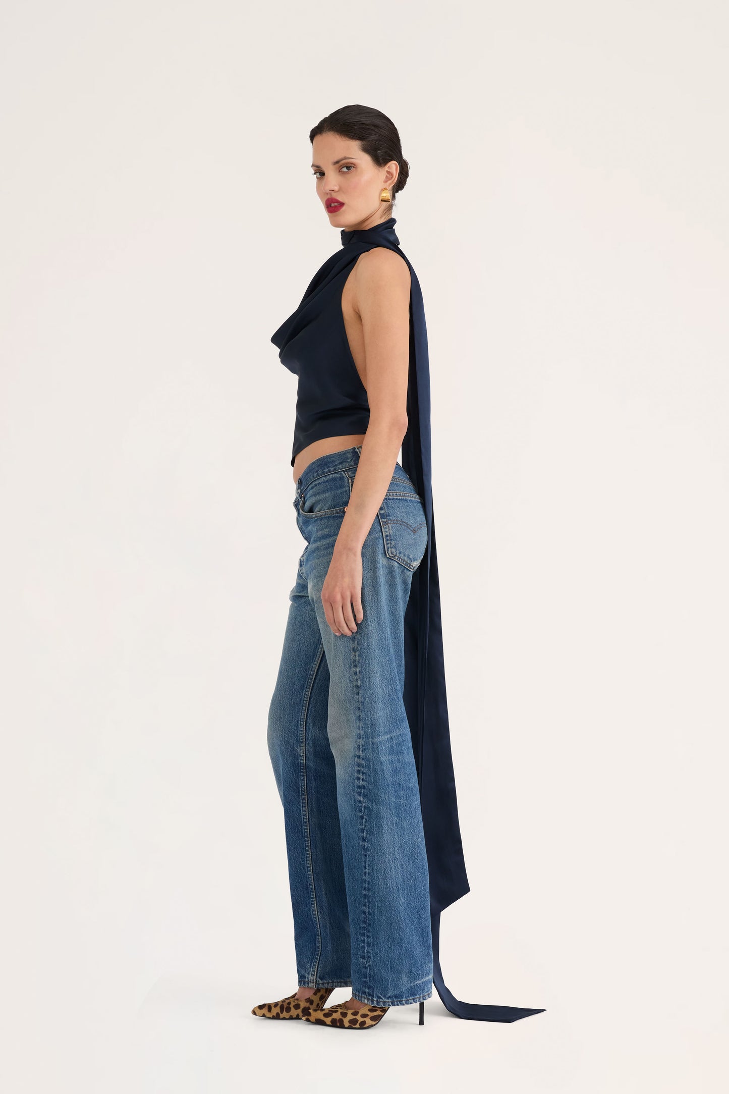 Cowl Neck Halter Top