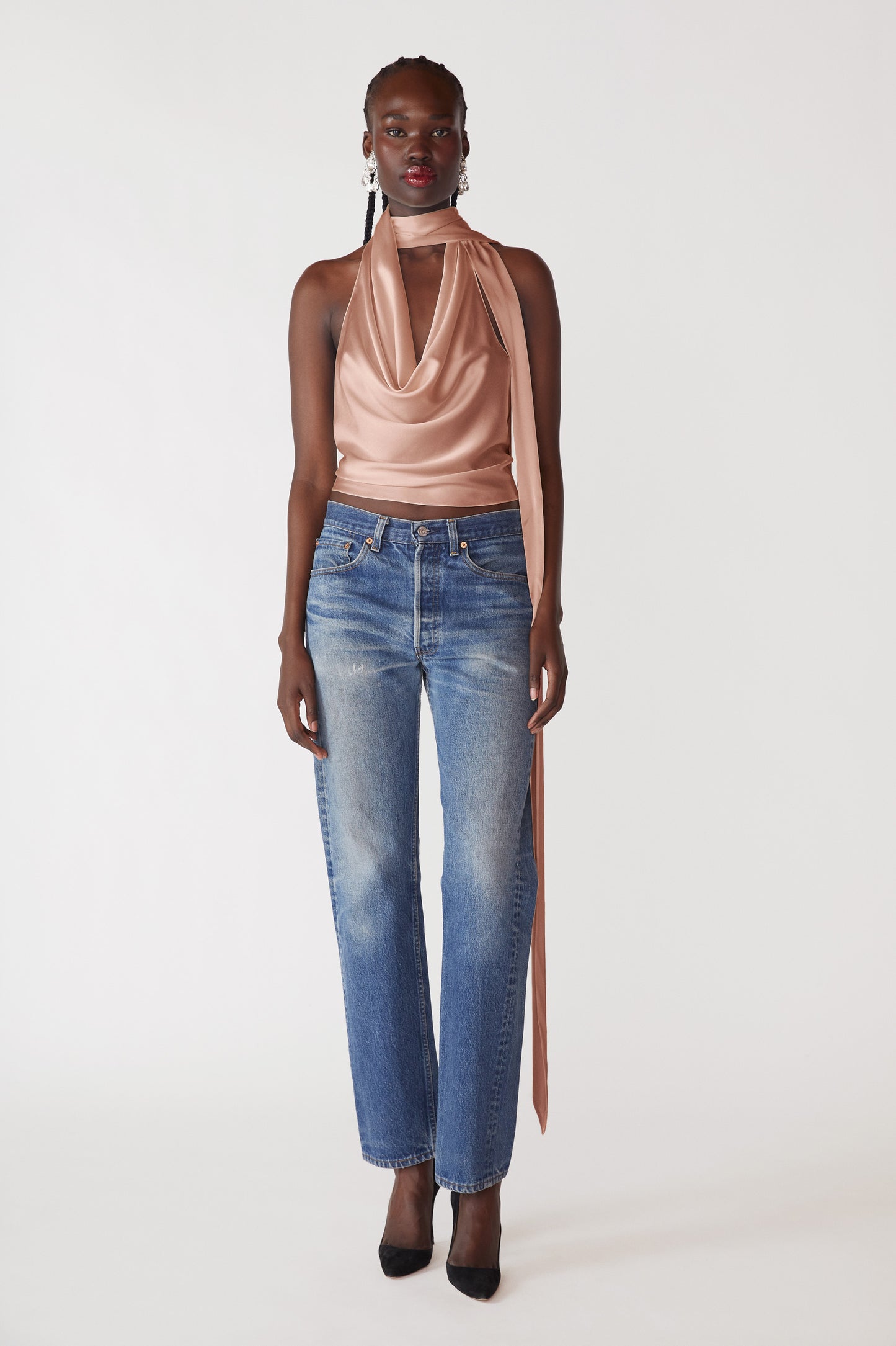 Cowl Neck Halter Top