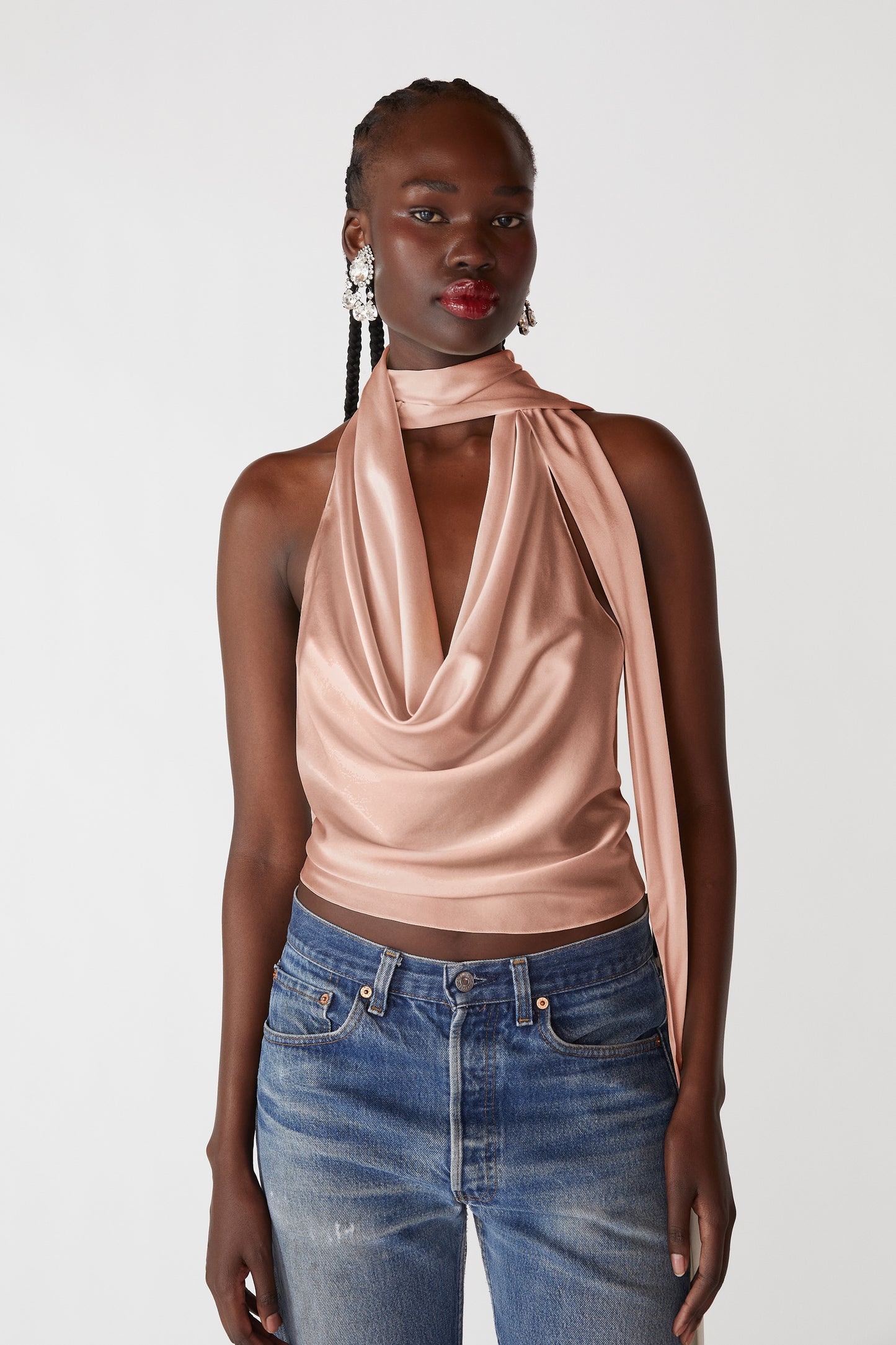 Cowl Neck Halter Top